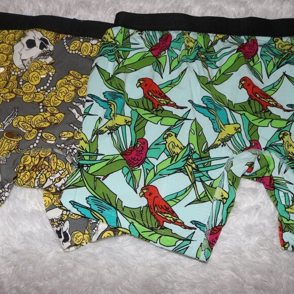 MeUndies men's boxer briefs size medium lot of 2 Pirate loot and Parrots - NWOT - Picture 6 of 7